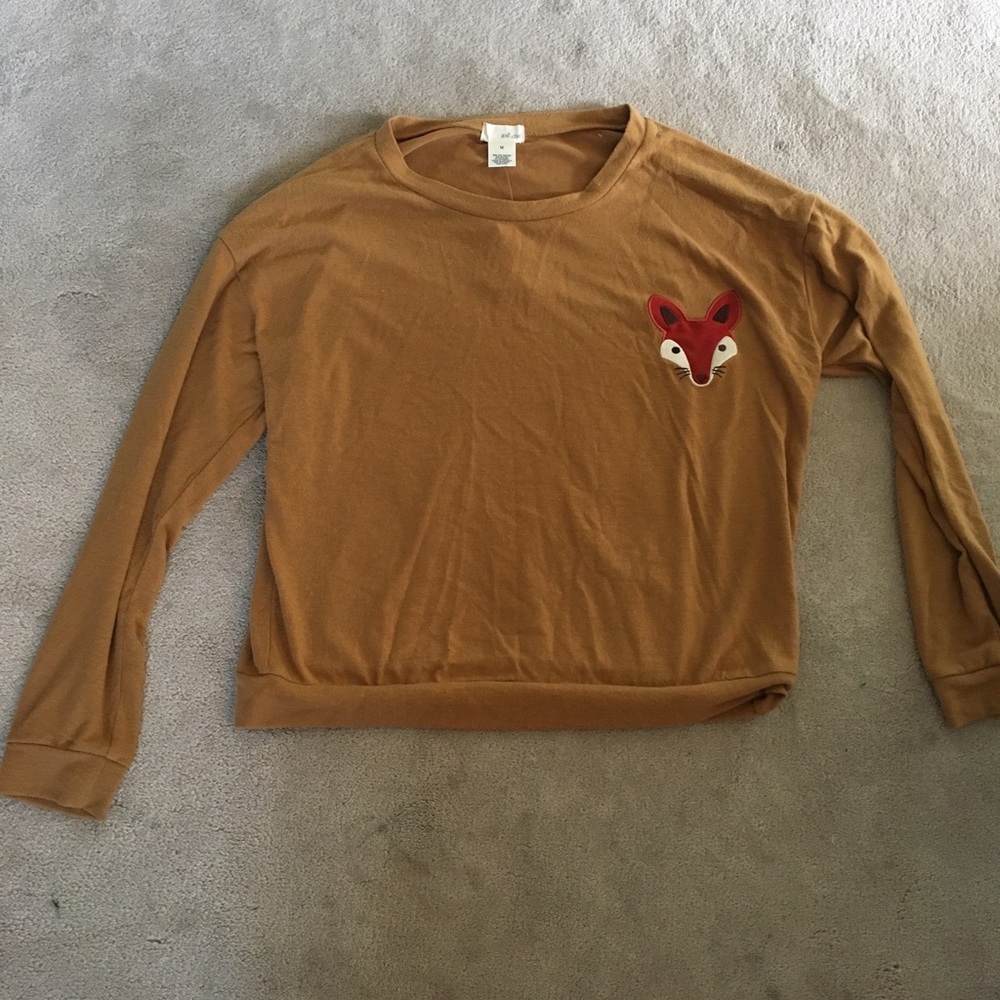 Cute soft long sleeve sweater with fox emoji